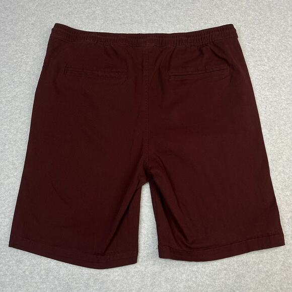 Truth + Theory Short SZ XL Burgundy Drawstring Elastic Waist Stretch Side Pocket - Picture 4 of 7